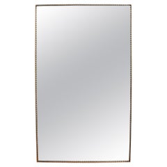 Vintage Italian Wall Mirror with Brass Frame and Beading 'circa 1950s'