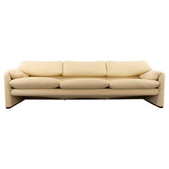 Maralunga 3-Seat Sofa by Vico Magistretti for Cassina in Beige Fabric