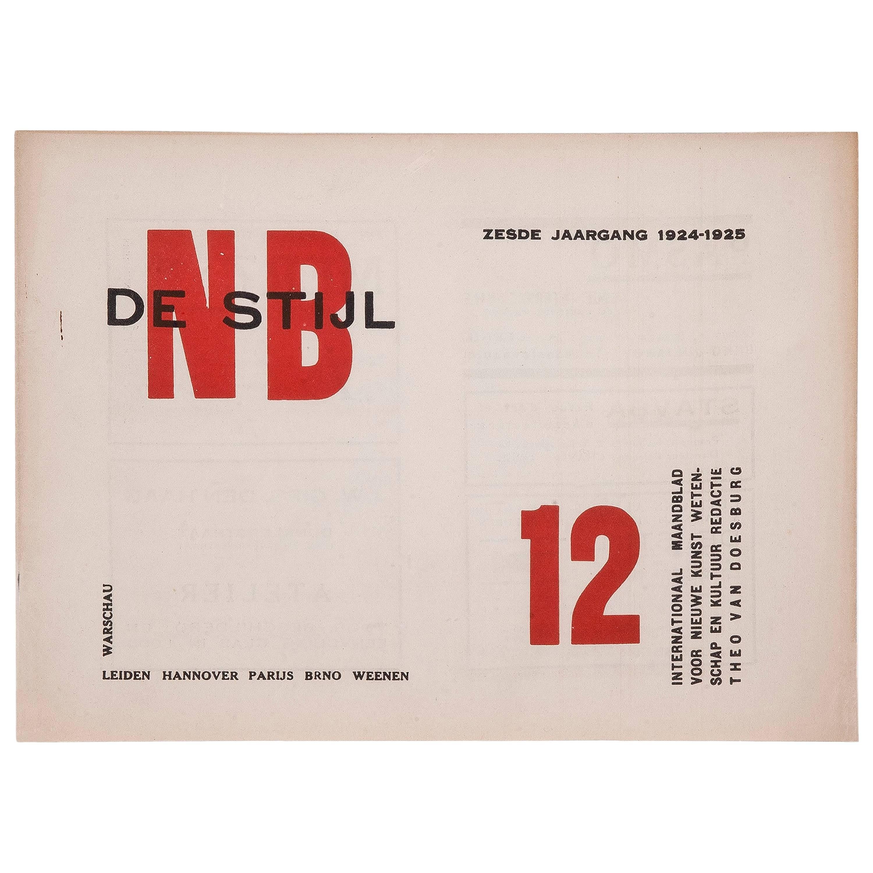 De Stijl No. 23 "De Stijl, Year VI, No.12" on Printed Paper, 1925 For Sale