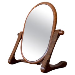 Handcrafted Mixed Wood Table Top Mirror, 1960er