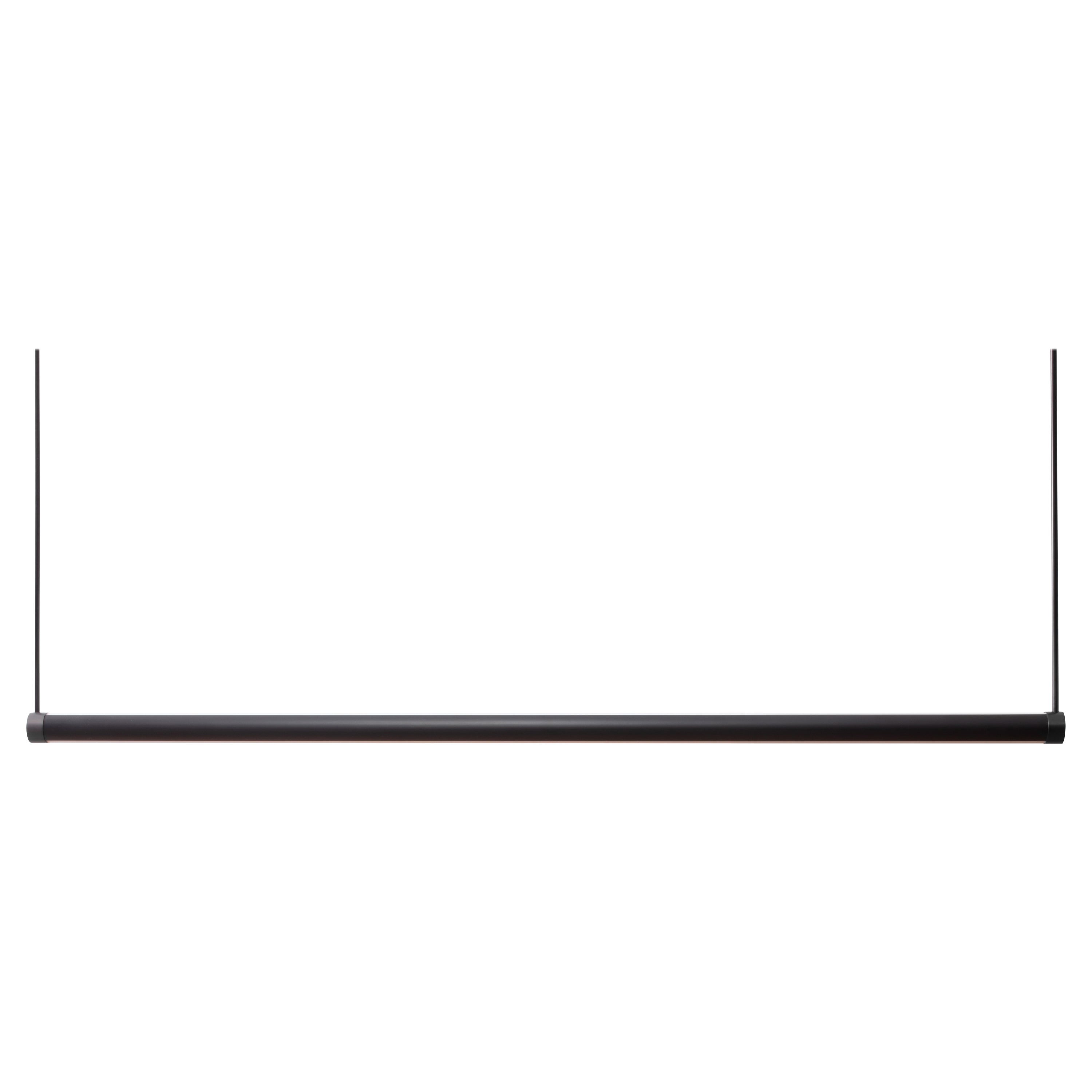 For Sale: Gray (Blackened Brass) Up & Down Pendant Contemporary Minimal LED Linear Pendant w/ Custom Patina, UL