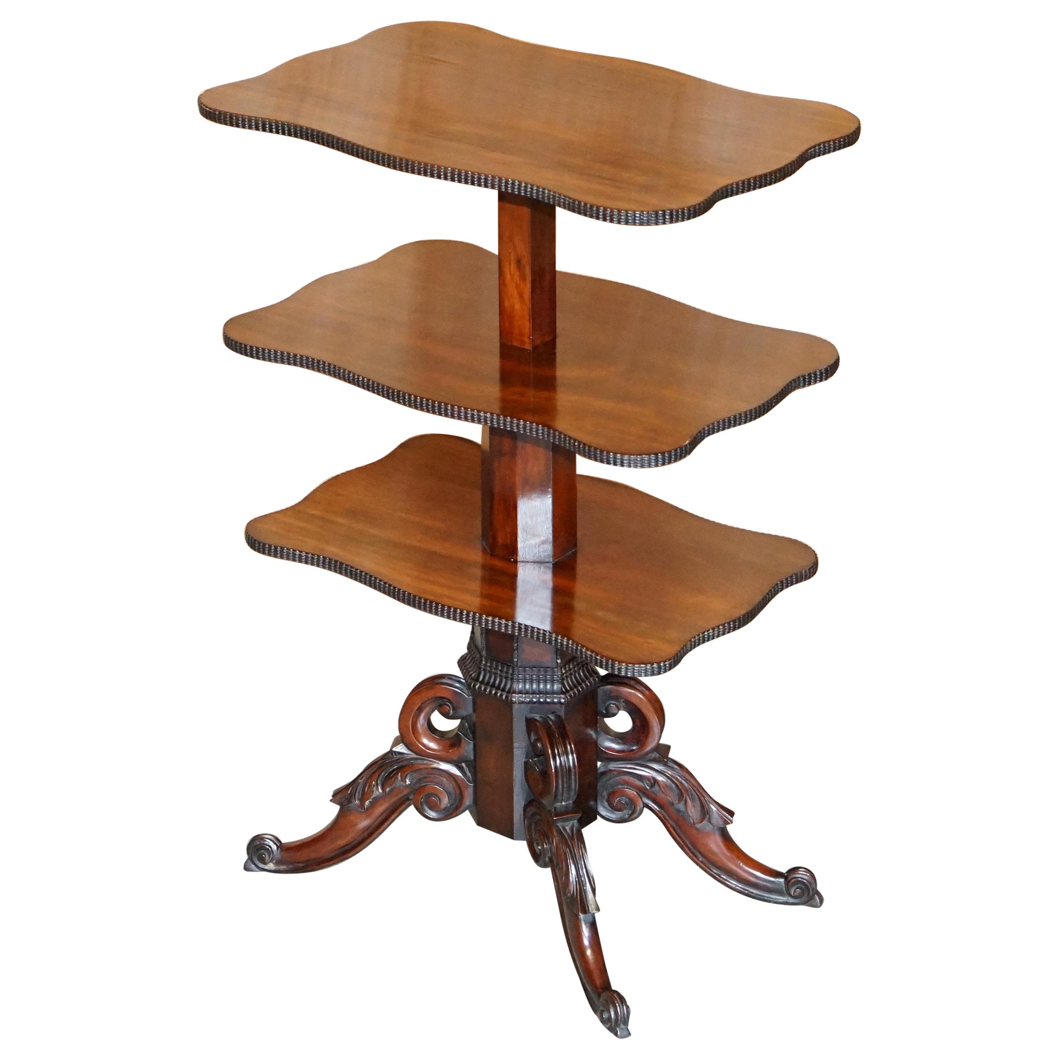 Restored Antique Gillows Cuban Hardwood Dumb Waiter Metamorphic Occasional Table For Sale