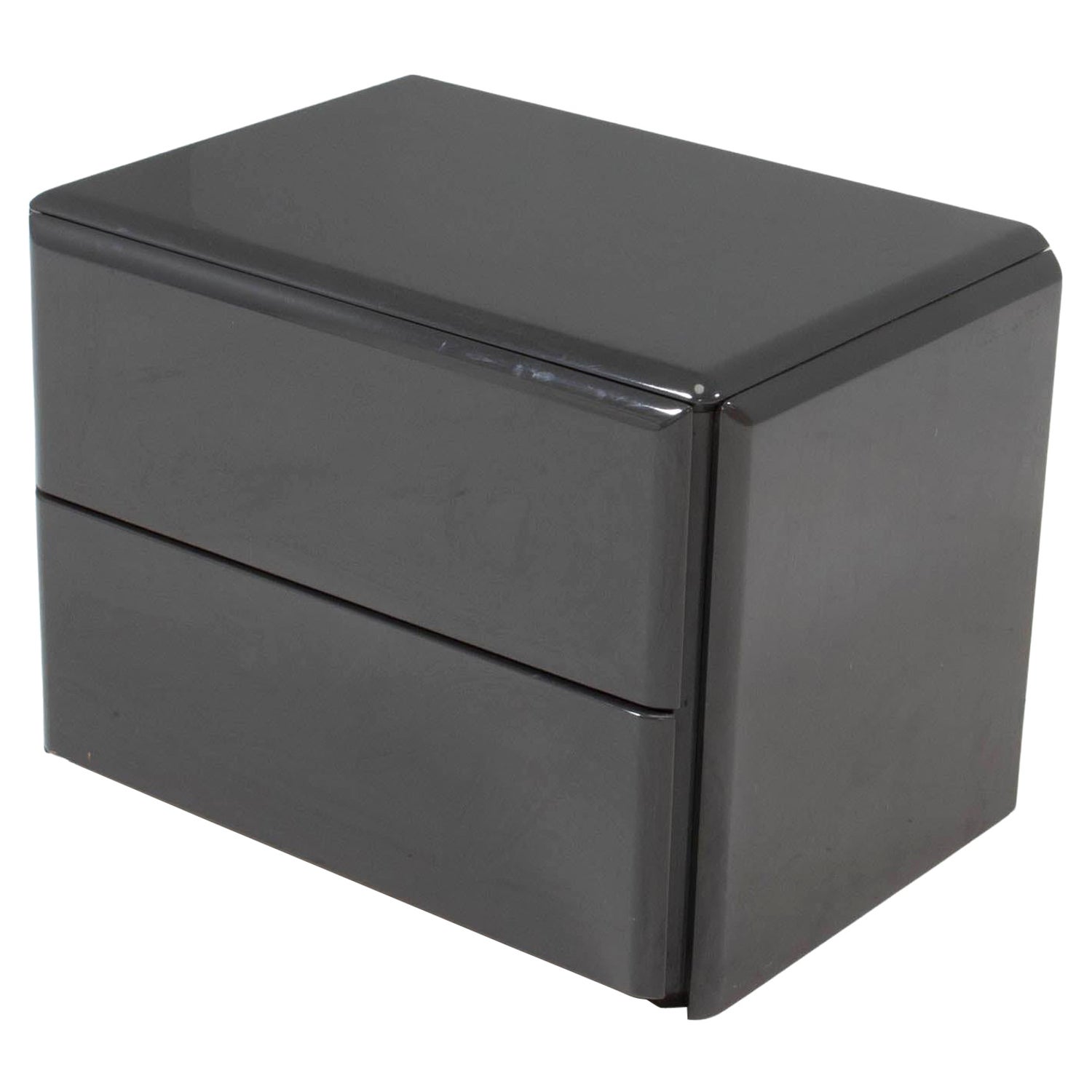 Rougier Grey High Gloss Bedside table For Sale at 1stDibs