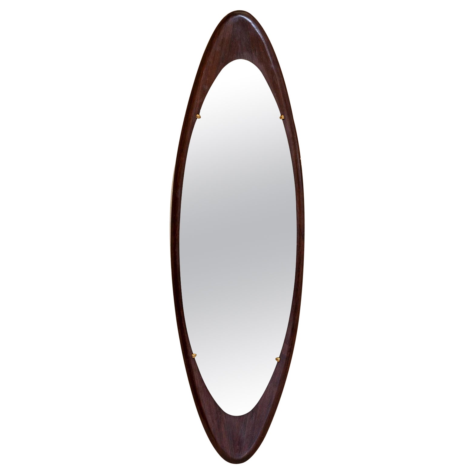 Mid Century Oval Mirror, Italy 1960 Ca