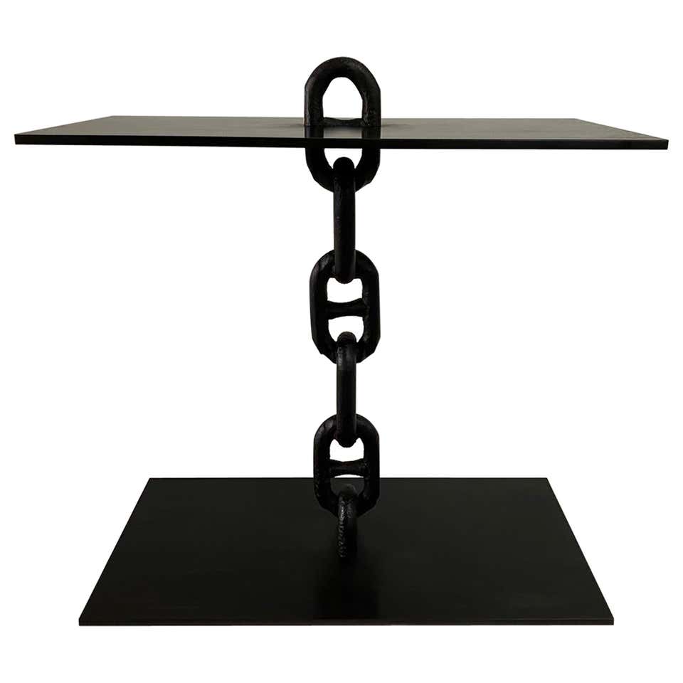 Chaine d’Ancre Style / Chain-Link Iron Console Table For Sale at 1stDibs