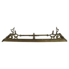 Ornate Victorian Brass Fire Fender with Rests