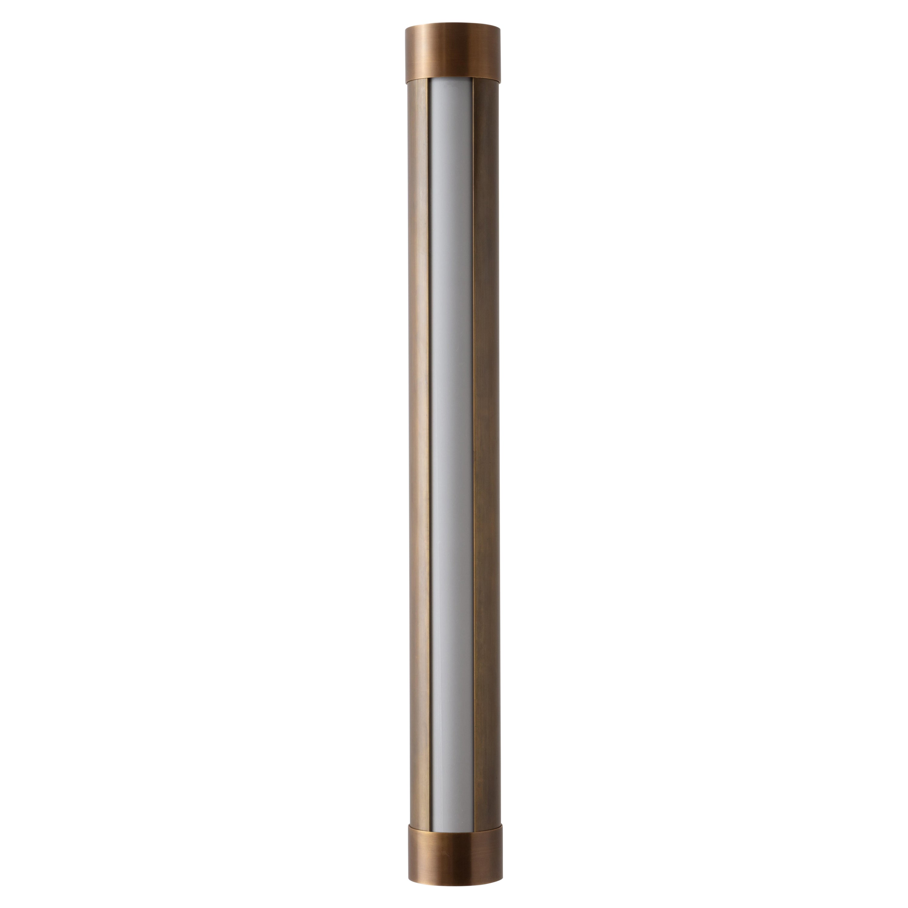 Im Angebot: To and Fro Sconce Contemporary Minimalist LED Linear Vanity Sconce, UL, Brown (Antique Brass)