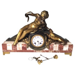 French Art Deco Marble Clock
