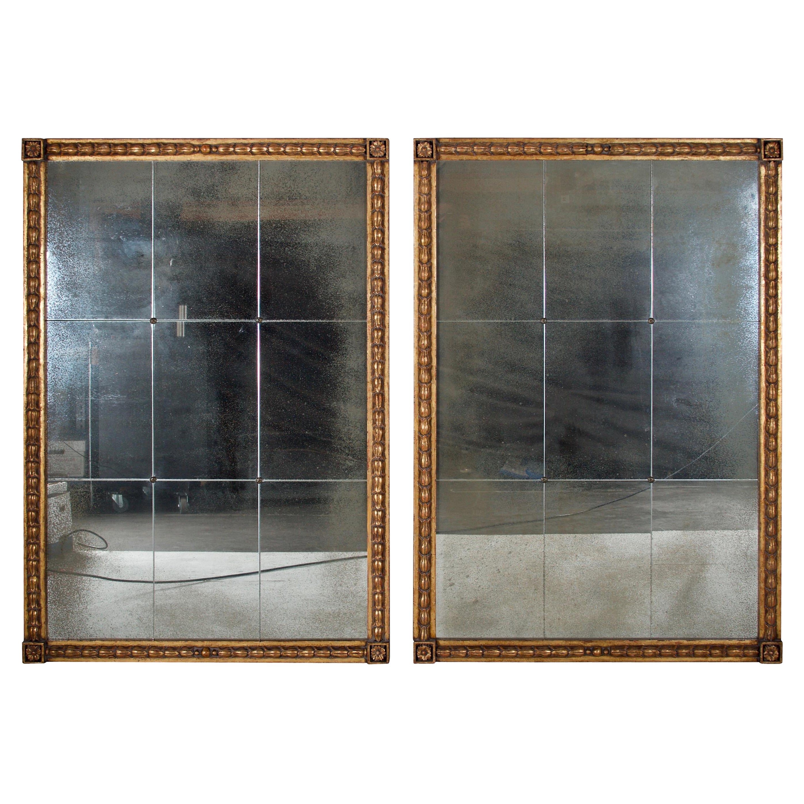 Pair of tall Giltwood Mirrors in the Hollywood Regency Style