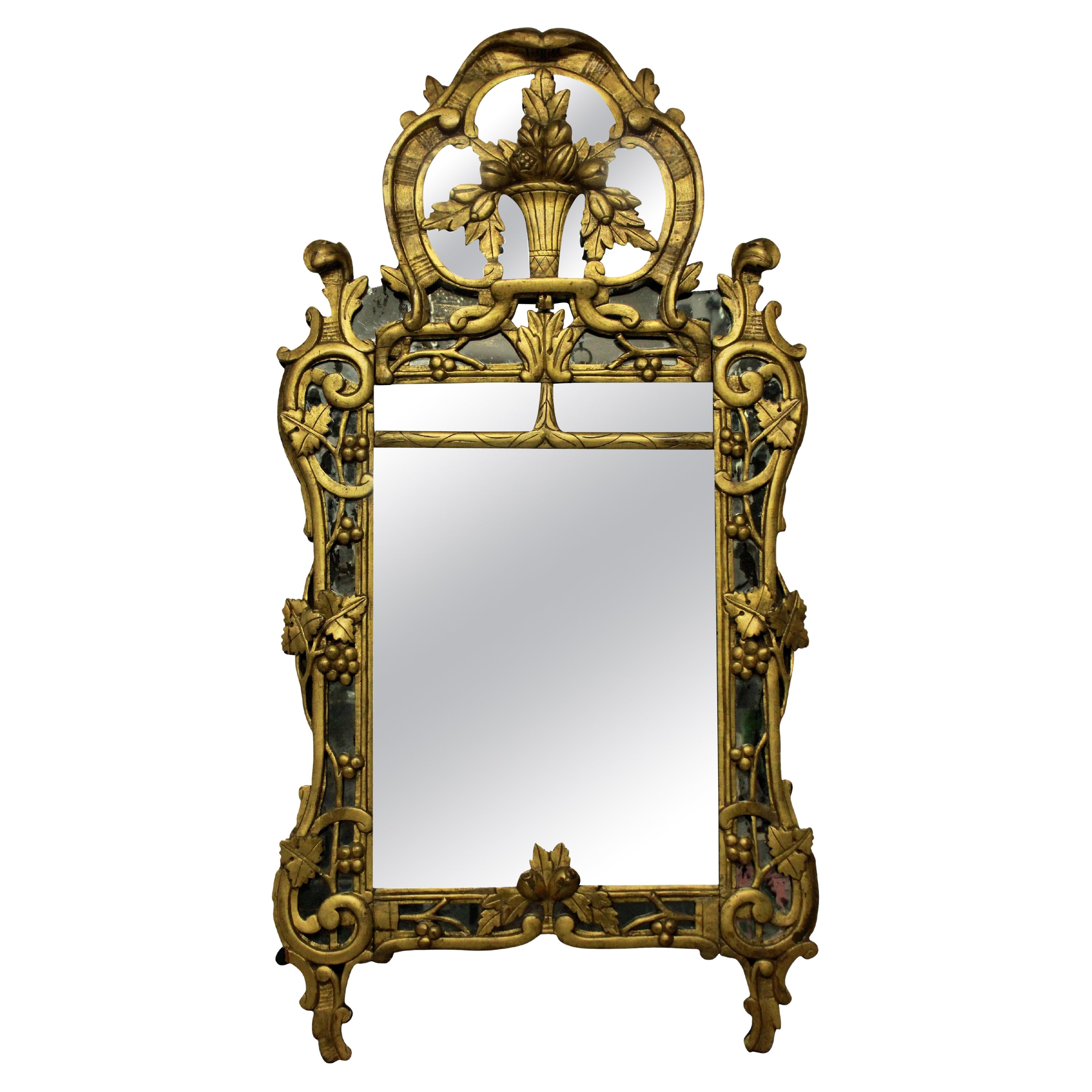 Louis XV Giltwood Mirror with the Original Looking Glass