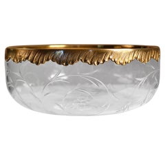 20th Century Roger Duclos Sterling Silver and Crystal Salad Bowl