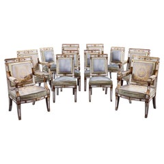 Rare Set of Jacob Frères Empire Chairs and Armchairs