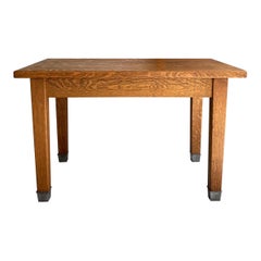 Retro Industrial Tiger Oak Library Table