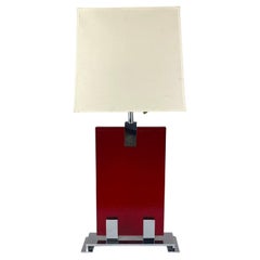 Mid-Century Rouge Glass Table Lamp