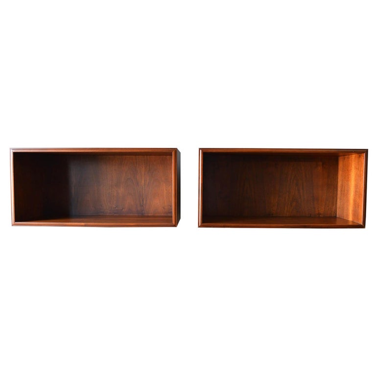 Walnut Floating or Nightstands, ca. 1955 at 1stDibs