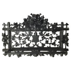 Late 19th Century Hand Carved Black Forrest Walnut Hanging Towel Rack