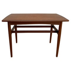 20th Century Dark-Brown Danish Sofa Table, Scandinavian Teakwood Side Table