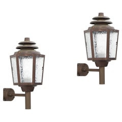Pair of Outdoor Wall Lights in Copper, Norway, 1970s