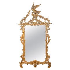 Miroir en bois doré sculpté de style Chippendale Chinoiserie