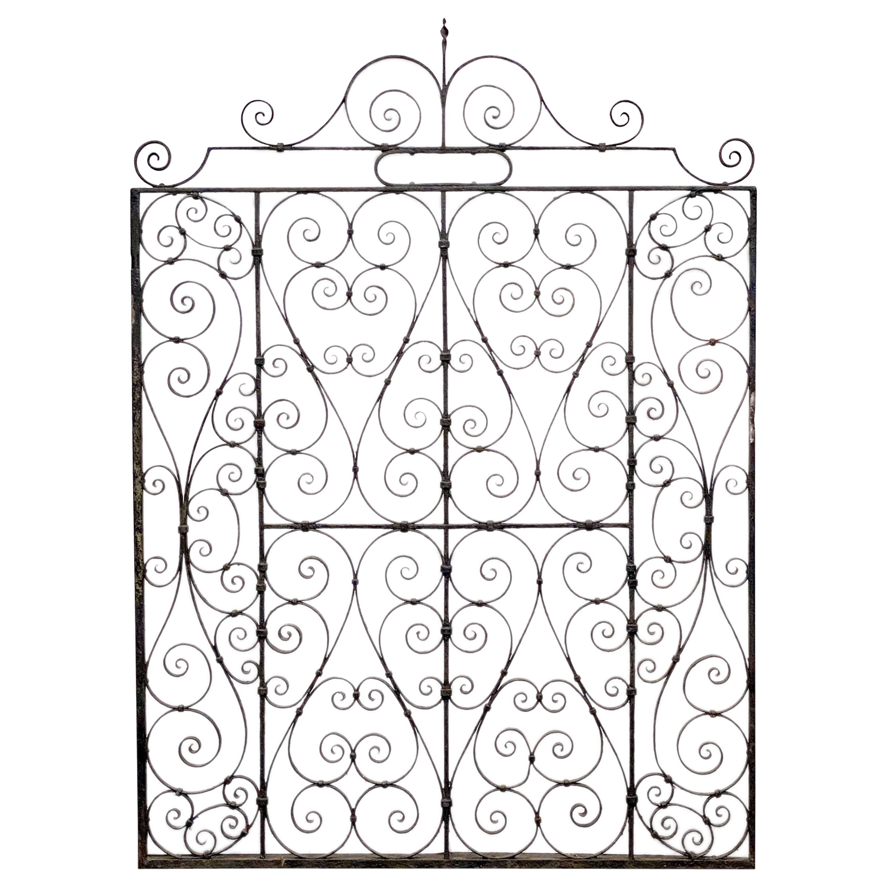 Large French Gate of Wrought Iron from the 19th Century