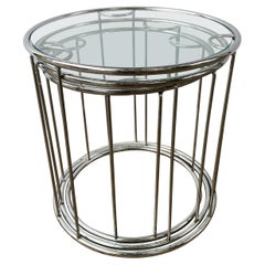 DIA Design Institute  America Chrome and Glass Nesting Tables