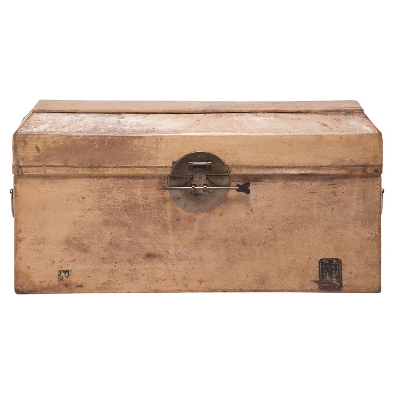 Chinese Hide Document Box, c. 1850 For Sale