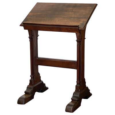 English Adjustable Floor-Standing Book Lectern or Reading Stand For ...