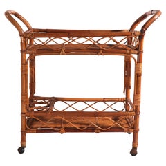 Bamboo Bar Cart Serving Trolley