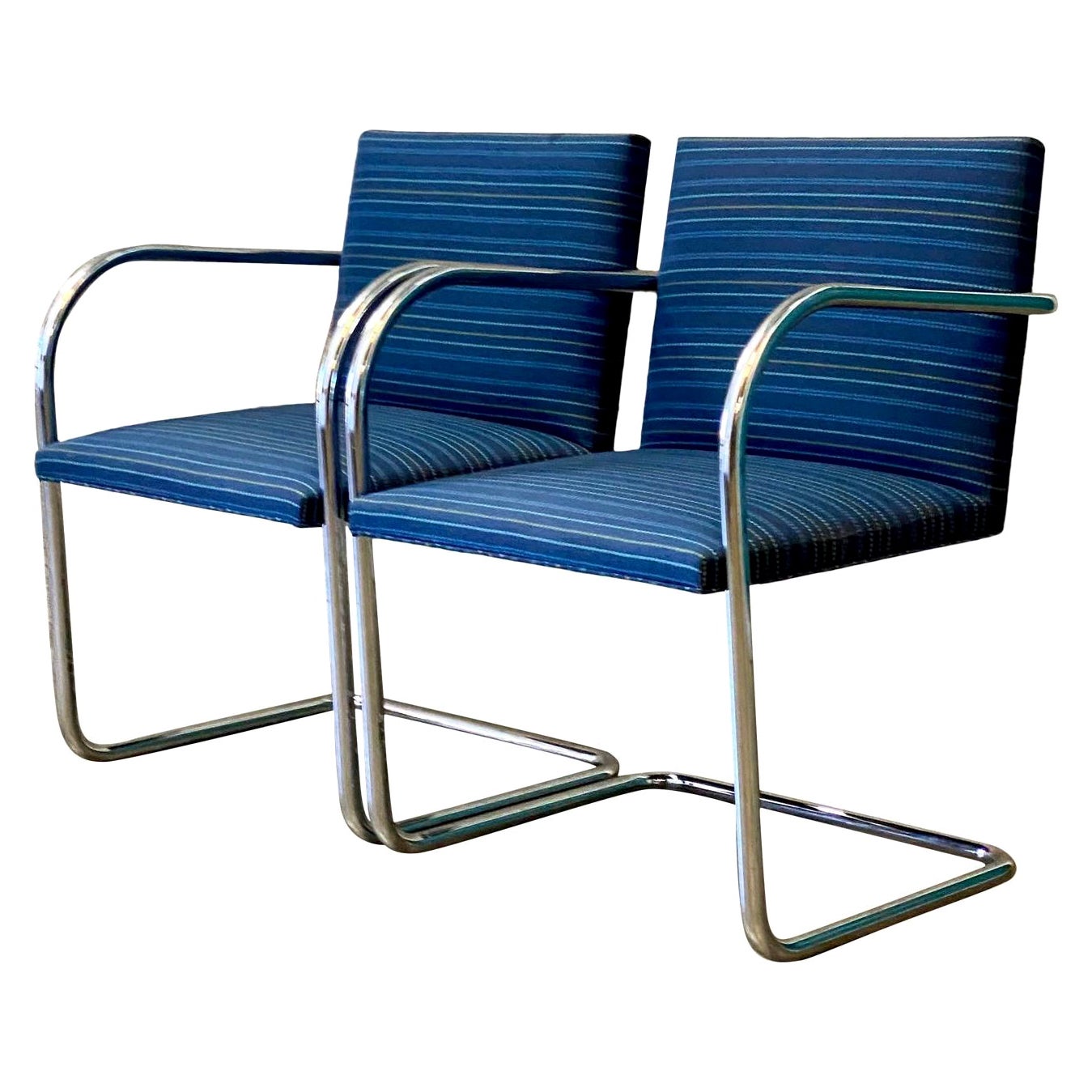 Vintage Midcentury Knoll Tubular BRNO Chairs, a Pair