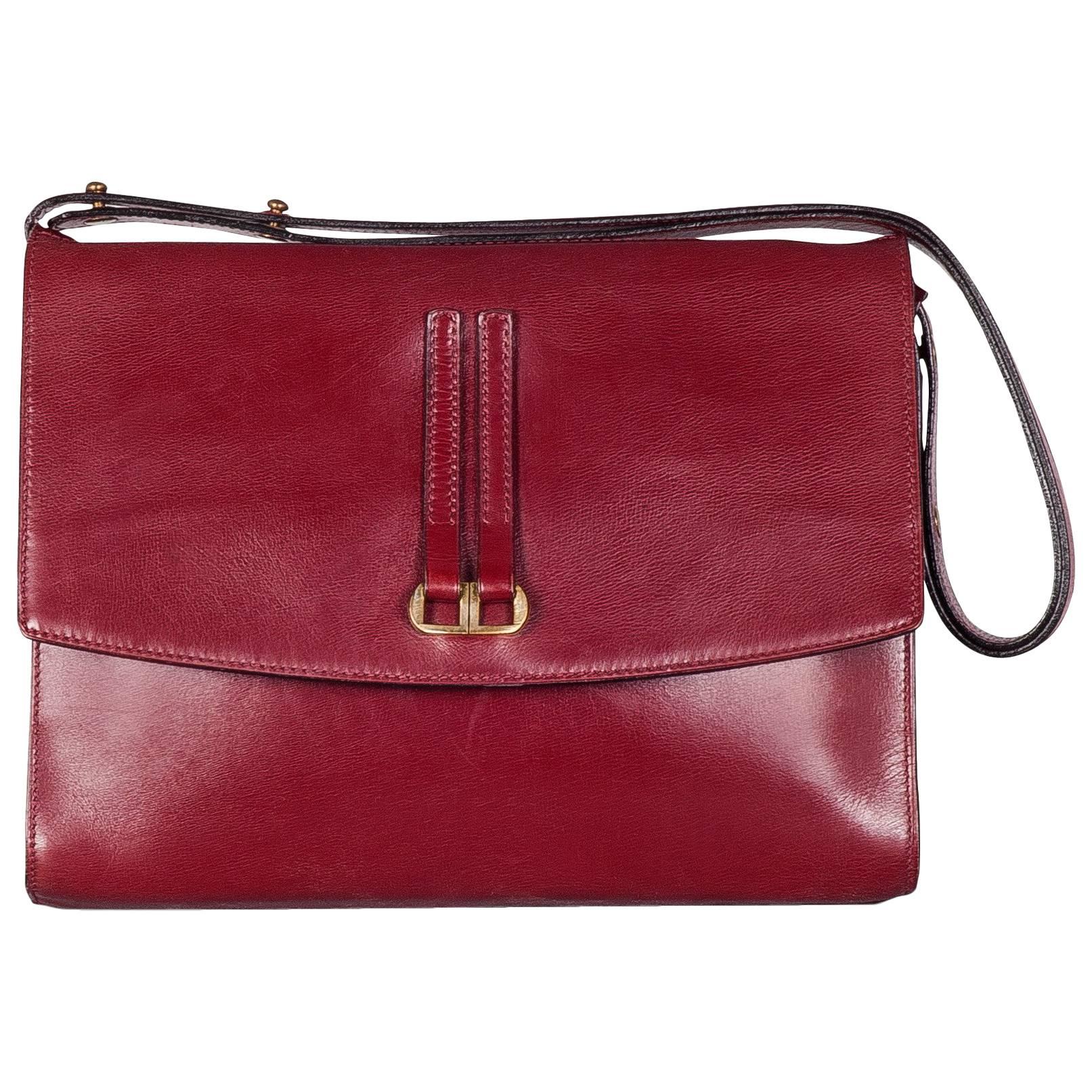 Delvaux No. 26 "Grenat" Handbag in Box Calf Leather, 1979 For Sale