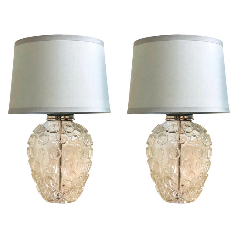 Pair of Heavy Organic Art Glass Lamps by Vaughan at 1stDibs | vaughan lamps