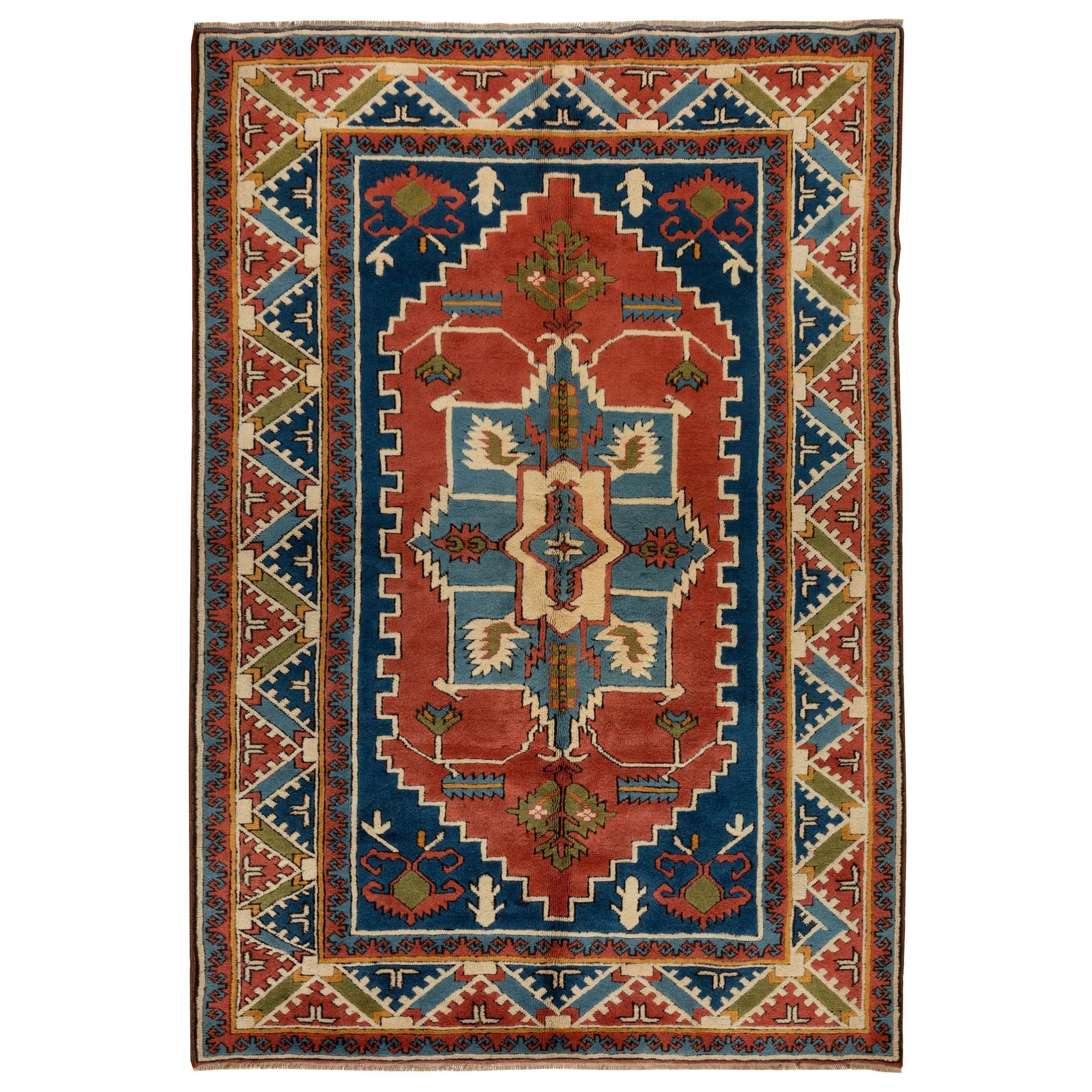 6x8.6 Ft Hand-Knotted New Area Rug, Soft Medium Wool Pile, Anatolian Carpet For Sale