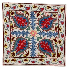18"x18" Home Decor Throw Pillow, Uzbek Pillowcase, Embroidered Cushion Cover