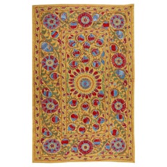 Brand New Uzbek Suzani Textile, Embroidered Cotton & Silk Wall Hanging