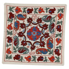 18"x24" Decorative Suzani Pillow Case, Embroidered Cotton, Silk Cushion Cover