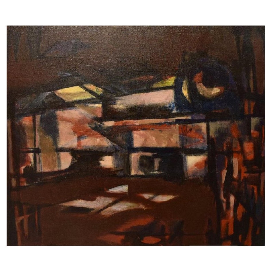 Albert Ferenz, Germany, Oil on Canvas, Abstract Composition, 1974 For Sale