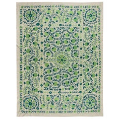 New Asian/Uzbek Suzani Textile, Embroidered Cotton & Silk Wall Hanging