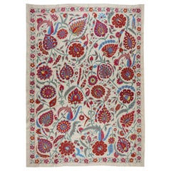 Brand New Uzbek Suzani Textile, Embroidered Cotton & Silk Wall Hanging