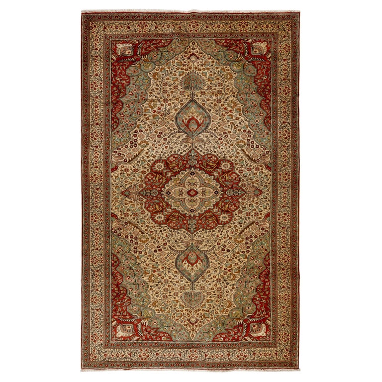 6.6x10.3 Ft Fine Vintage Kayseri Rug, Even Medium Wool Pile on Cotton ...