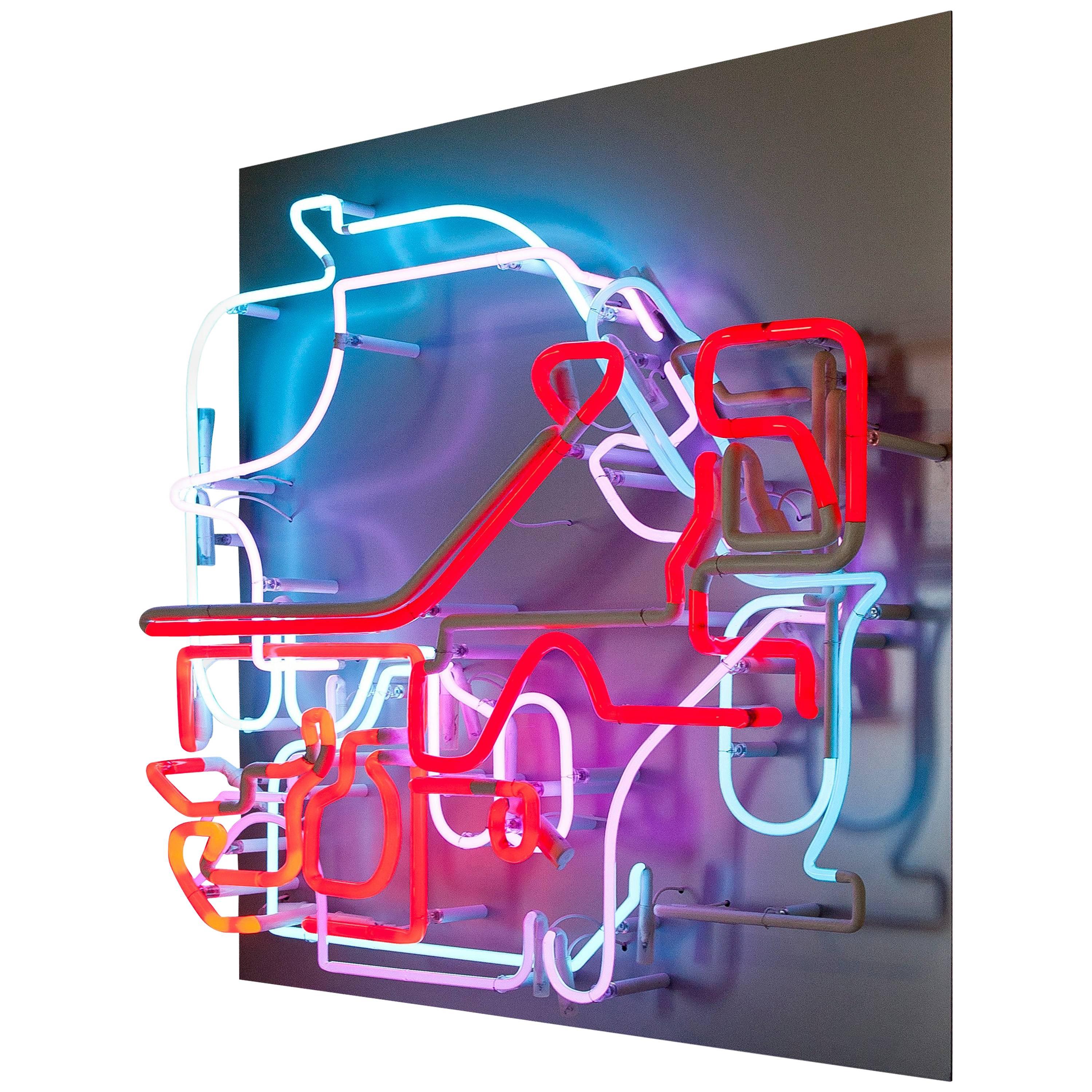 Neil Denari No.28 "A Diagram for Thinking about Thinking" Neon Glass Tubes, 2014 For Sale