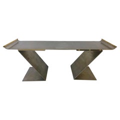 Vintage Chic Custom Steel and Bronze Bench in the style of Maria Pergay