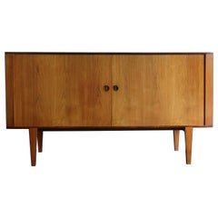 Scandinavian Midcentury Dark Wood Hight Credenza Sidebard, 1950s