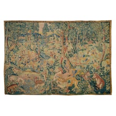 Late 16th Century "Fantastic Beasts Hunt" Wool and Silk