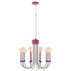 Houseof Opal Ball Chandelier in White, Pink and Coral with Opal Shade