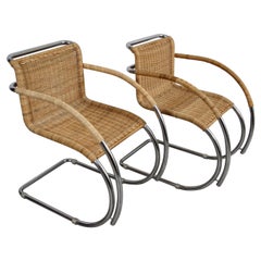 Mies van der Rohe MR20 Rattan Dining Chairs