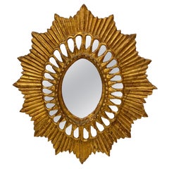 Miroir espagnol ancien en bois doré