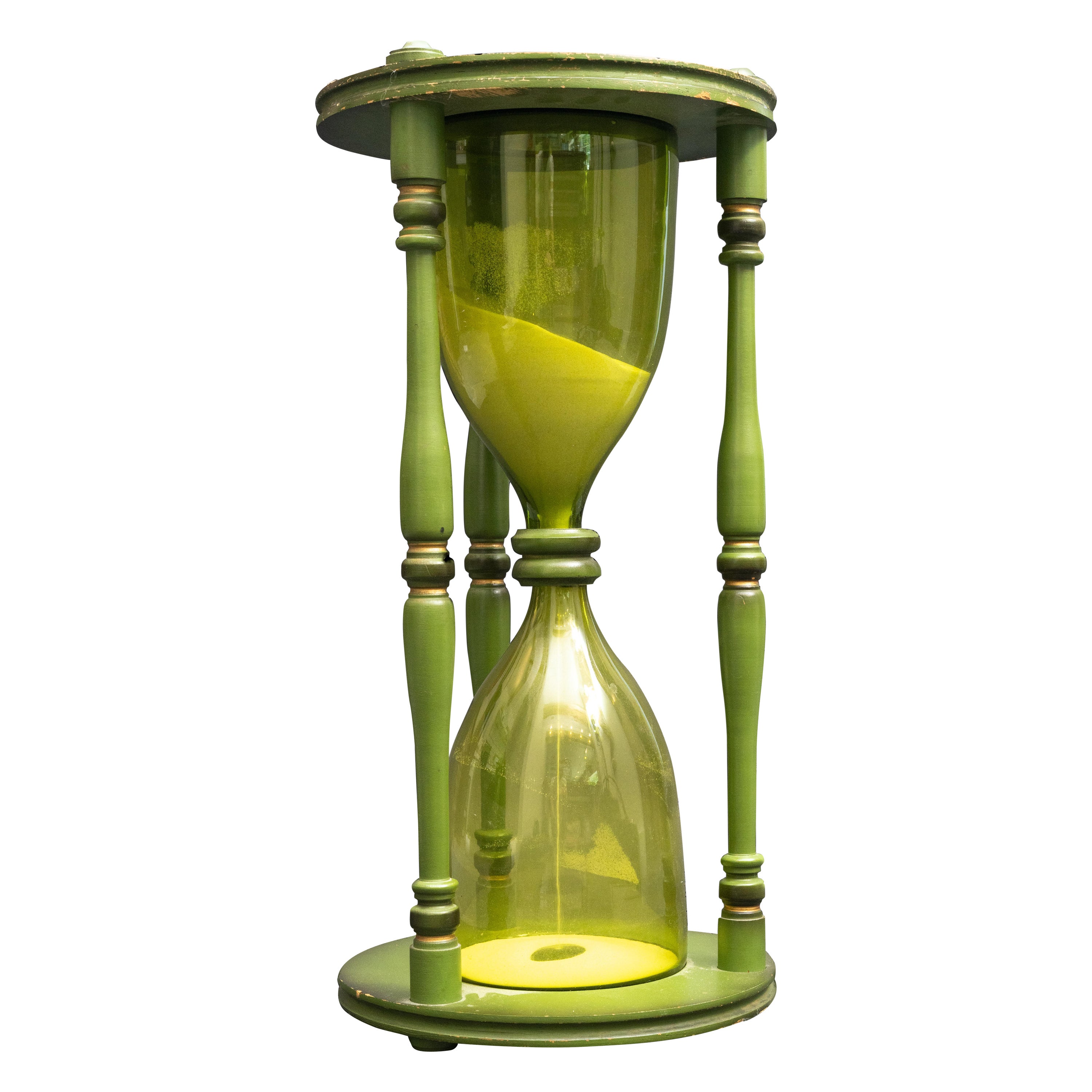 Extra Large Midcentury Green Hourglass