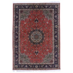 Retro Persian Tabriz Rug with Victorian English Manor Style