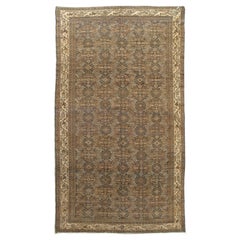 Antique Malayer Carpet, Handmade Oriental Rug, Green, Gray, Taupe, Fine Allover