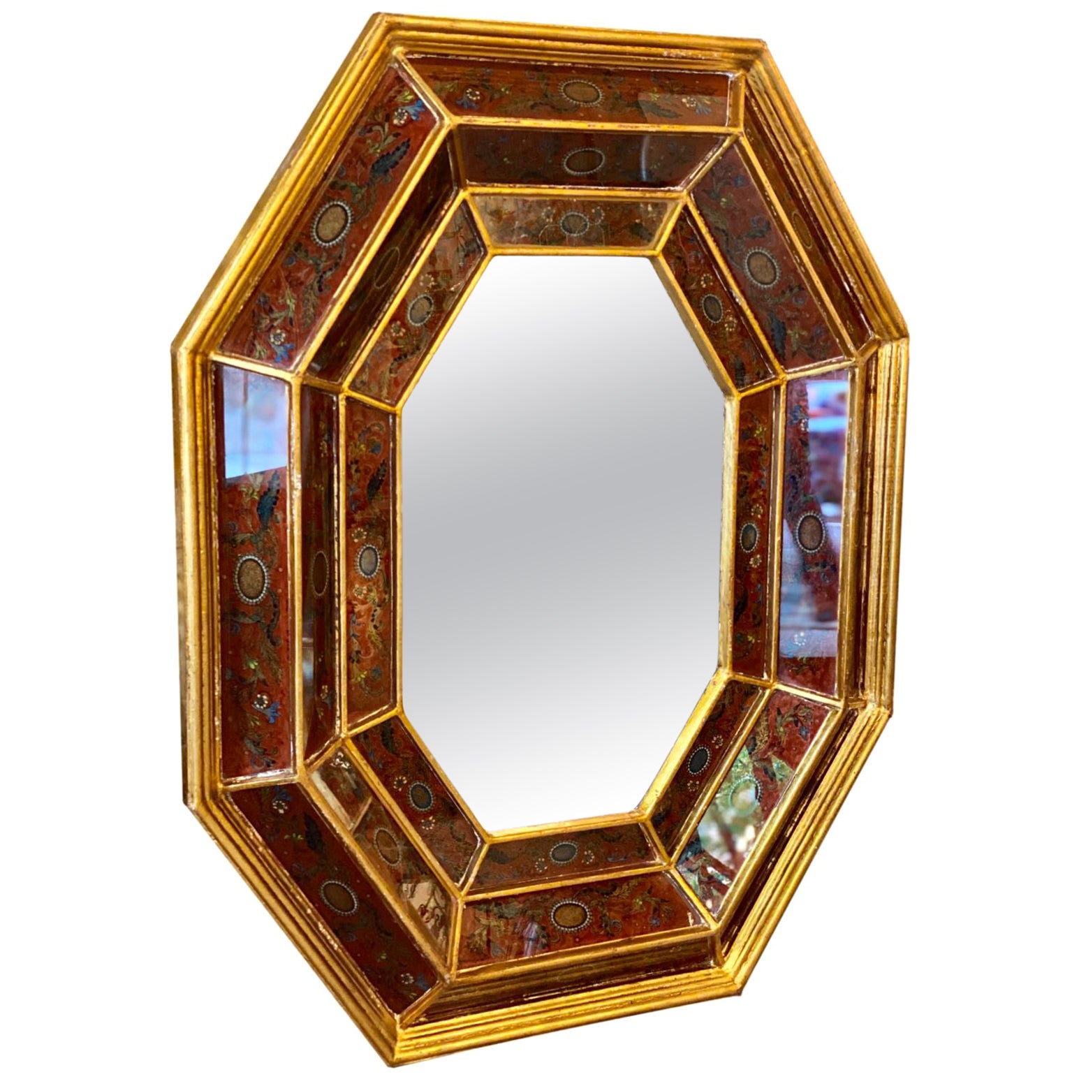 Large Reverse Painted Mirror